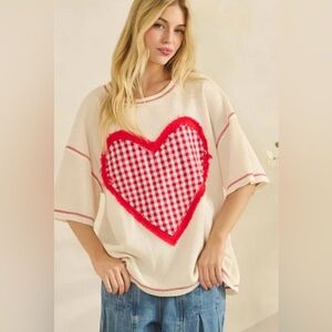 Sweetheart Gingham Waffle Tee NWOT🌟